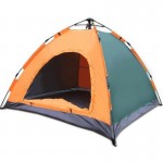 Αυτόματη Pop Up Σκηνή για Camping 2 - 4 ατόμων Αδιάβροχη Καλοκαιρινή - 200x150cm Πορτοκαλί-Πράσινο