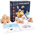 Ξύλινο Γεωμετρικό Εκπαιδευτικό Παιχνίδι Κατασκευών  3D Stack Master για 6+ ετών