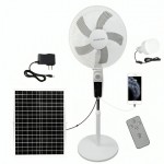 Επαναφορτιζόμενος Ηλιακός Ανεμιστήρας 40cm - Με Ηλιακό Πάνελ, Θύρα Φόρτισης USB, Τηλεχειριστήριο και Λάμπα LED