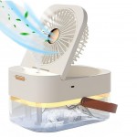 Μίνι Επαναφορτιζόμενος Φορητός Ανεμιστήρας - Υγραντήρας 6W με Φωτισμό LED και Τηλεχειριστήριο