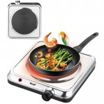 Επιτραπέζια Εστία Εμαγιέ Μονή με Αντικολλητική Επίστρωση και Ρυθμιζόμενη Θερμοκρασία 1500W RAF Ασημί