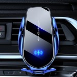 Έξυπνη Αυτόματη Βάση Κινητού Αυτοκινήτου με Αισθητήρα Αφής, Ασύρματη Φόρτιση & Ρυθμιζόμενα Άγκιστρα