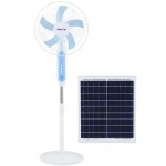 Επαναφορτιζόμενος Ανεμιστήρας Δαπέδου 16″ 3 Ταχυτήτων με Ηλιακό Πάνελ 25W - Λευκό-Γαλάζιο