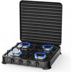 Επιτραπέζια Τετραπλή Εστία Υγραερίου Hoomei με 4 Εστίες 2.2KW και Καπάκι Προστασίας