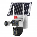 Ηλιακή Ασύρματη Κάμερα Ασφαλείας 4G με SIM, Αμφίδρομη Επικοινωνία & Πανοραμική Περιστροφή – Full QHD 2K, IP66 - Λευκό