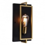 Μεταλλικό Φωτιστικό Τοίχου E27 - Μοντέρνα Απλίκα σε Μαύρο & Χρυσό - Universo