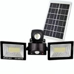 Διπλός Ηλιακός Προβολέας LED 200W με Αισθητήρα Κίνησης & Τηλεχειριστήριο - Περιστρεφόμενος 180° με Ηλιακό Πάνελ