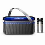 Φορητό Ηχείο Karaoke Remax RB-MB09 80W – Bluetooth με 2 Ασύρματα Μικρόφωνα – RGB Φωτισμός, Επαναφορτιζόμενο