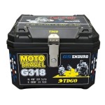 Μπαγκαζιέρα Μοτοσυκλέτας TDGO Moto Travel 45L – Ανθεκτική Βαλίτσα Αποθήκευσης - Top Case για Adventure & Enduro, Μαύρη
