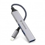Αντάπτορας Lightning 4 σε 1 Technovo – 3x USB 3.0 & USB-C - OTG για iPhone/iPad, Σύνδεση Πληκτρολογίου, Ποντικιού, Gamepad