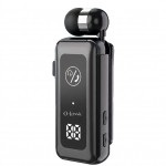 Ασύρματο Ακουστικό Bluetooth Clip-On – Hands-Free με Δόνηση & LED Οθόνη - Υποδοχή TF Card, Ειδοποιήσεις, Μαύρο/Ασημί/Χρυσό