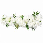 Τεχνητή Σύνθεση Λουλουδιών 100x30cm  - Floral Runner, Λευκή Ορτανσία & Τριαντάφυλλα