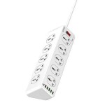 Πολύπριζο Ldnio με Διακόπτη και USB – 10 Θέσεις, 2m Καλώδιο, Λευκό