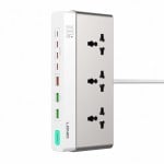 Πολύπριζο & Σταθμός Φόρτισης 100W GaN – 10 σε 1 με 3 Πρίζες - 6 USB, Fast Charging PD & QC4+, Καλώδιο Lightning, Ασφάλεια 2500W
