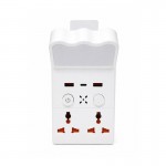 Πολυλειτουργική Γωνιακή Πρίζα με 2 USB & Type-C – Φωτιστικό LED - Πολύπριζο Τοίχου για Κουζίνα, Γραφείο, Δωμάτιο, 2 Υποδοχές Schuko