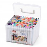 Σετ Μαρκαδόρων Colorful Mark Pen 168 Χρωμάτων - Διπλή Μύτη για Σχέδιο & Ζωγραφική - Ανεξίτηλοι, σε Πλαστική Θήκη, για Hobby & Επαγγελματίες
