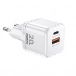 Φορτιστής Ταξιδίου 20W – Γρήγορη Φόρτιση με USB-C & USB-A - Συμβατός με iPhone, Android, PD & QC 3.0, Compact Μέγεθος