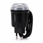 Φορτιστής Αυτοκινήτου 25W PD + 18W QC με Ενσωματωμένο Καλώδιο USB-C & Θύρα USB-A - Ταχεία Φόρτιση, LED Φως Μαύρος