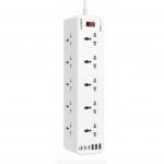 Πολύπριζο 10 Θέσεων - 2500W, 3x USB-A & 3x USB-C PD 30W