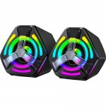 Ηχεία Υπολογιστή 6W - RGB Φωτισμός & 3.5mm AUX - Compact Στερεοφωνικός Ήχος για Gaming, PC & Laptop