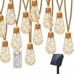 Ηλιακή Γιρλάντα LED 7,8m Με 16 Λαμπάκια - Ζεστός Εξωτερικός Φωτισμός - Τηλεχειριστήριο, 8 Λειτουργίες, IP65