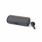 Ασύρματα Ακουστικά Bluetooth Ezra Με Θήκη-Ηχείο, Φορητός Ήχος Σε Μαύρο
