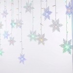 Χριστουγεννιάτικη Κουρτίνα LED RGB - 4m / 96 LED, USB Πολύχρωμος Φωτισμός Με Νιφάδες