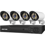 Σετ Κάμερες Ασφαλείας CCTV - 4 Κάμερες AHD 1080P με DVR - Νυχτερινή Όραση, IP66 Αδιάβροχες, Απομακρυσμένη Πρόσβαση, Intercom