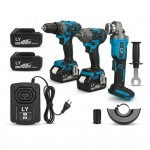 Σετ Εργαλείων LY Tools 3 σε 1 - Τροχός, Κρουστικό Δράπανο και Παλμικό Μπουλονόκλειδο 88V με 2 Μπαταρίες
