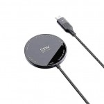Ασύρματος Μαγνητικός Φορτιστής MOXOM WL - Qi MagSafe έως 25W, USB-C και Νάιλον Πλεκτό Καλώδιο
