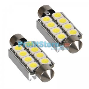LED Αυτοκινήτου Σωληνωτό Festoon C5W 42mm 8x SMD 5050 CAN BUS - 2 τεμάχια