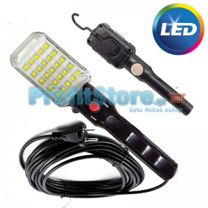 LED Φωτιστικό Εργασίας - Συνεργείου με Μαγνήτη, 10μ Καλώδιο, 25 LED Λαμπτήρες &amp; Γάντζο