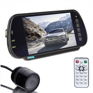 Bluetooth Καθρέφτης Αυτοκινήτου Οθόνη - Μόνιτορ 7 USB,SD Player με Κάμερα Οπισθοπορείας