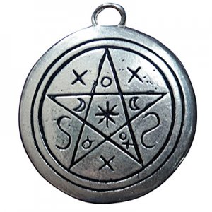 Pentacle of Shadows – Ασημένιο Φυλαχτό για Επικοινωνία με τα Στοιχεία της Γης και του Πνεύ
