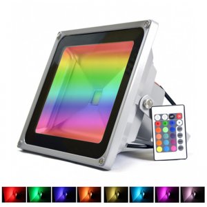 RGB LED Αδιάβροχος Τηλεχειριζόμενος Προβολέας LED 20W Φωτορυθμικό με Χειριστήριο &amp; Εναλλασσόμενο Πολύχρωμο Φωτισμό