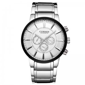 Ανδρικό Ρολόι CURREN M8001 Silver &amp; White