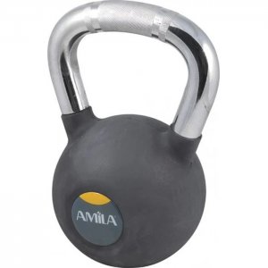 Kettlebell Με Επένδυση Λάστιχου Και Αντιολισθητική Λαβή Χρωμίου 4Κg Amila