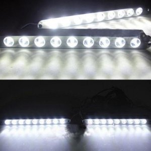 Εύκαμπτα Φώτα Ημέρας Αυτοκινήτου 9 LED  12V - Σετ των 2 Τεμαχίων