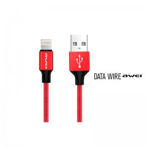 Καλώδιο USB Lightning AWEI για Φόρτιση και Μεταφορά Δεδομένων 1μ. με Υφασμάτινη Επένδυση