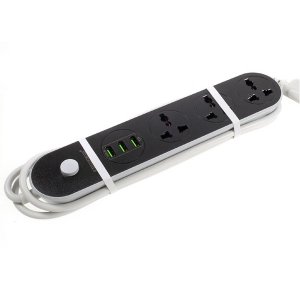 Πολύπριζο Ασφαλείας με 3 USB και 3 Πρίζες Fineblue