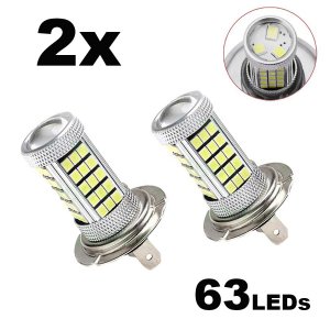 Λαμπτήρας Μοτοσυκλέτας Αυτοκινήτου με 63 LED H7 6000K - Σετ 2 τεμαχίων