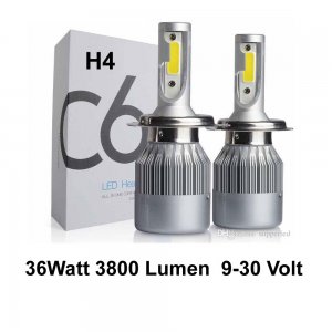 Φώτα Αυτοκινήτου COB LED H4 6000Κ 36W 3800L 9-30Volt C6