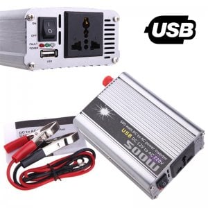 500W Inverter Αυτοκινήτου - Φωτοβολταικών Τροποποιημένου Ημιτόνου 12V σε AC 220V με USB