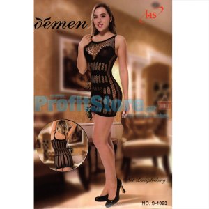 Sexy Μίνι Φόρεμα με Εωτυπωσιακά Σχέδια από Δίχτυ S-1023 - Sexy Lingerie Bodystockings