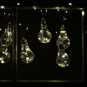 Διακοσμητική Γιρλάντα Ρεύματος - Μπαταρίας 10 Λαμπτήρων με Φωτάκια Led και Καλώδιο Χαλκού
