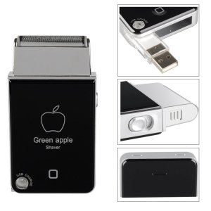 Επαναφορτιζόμενη USB Ηλεκτρική Ξυριστική Μηχανή Green Apple Shaver - Trimmer