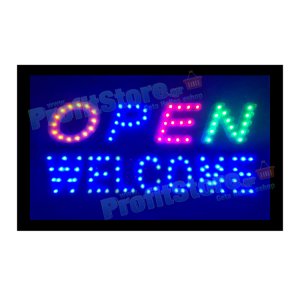 Extra Bright Φωτιζόμενη Διαφημιστική Πινακίδα OPEN WELCOME - Επιγραφές LED με Εφέ Κίνησης