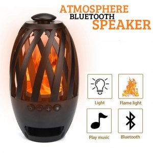 Ασύρματο Bluetooth Ηχείο &amp; Φωτιστικό με Εφέ Φλόγας Κεριού - Multimedia Speaker, TF,MP3 Player BTS-596