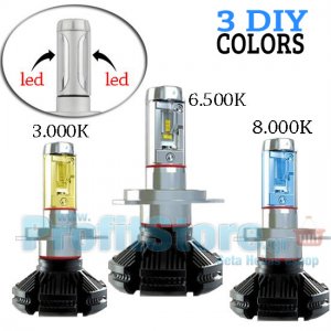 Φώτα Αυτοκινήτου LED COB 360ᵒ Η7 12000LM (2x6000) &amp; 100W (2x50) με Φιλμ Χρώματος 3000K, 6500K, 8000K CAN BUS