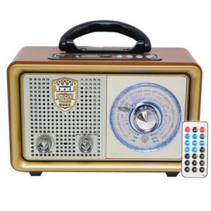 Φορητό Retro Επαναφορτιζόμενο Ραδιόφωνο &amp; Mp3 Player με Τηλεχειριστήριο FM,AM,SW3, USB, SD, TF CARD, AUX - Meier M-U110